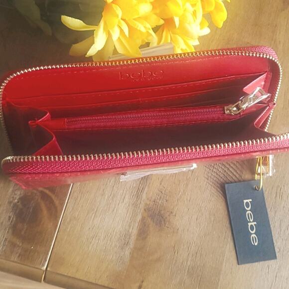 Bebe Natalie Croco Full Zip Wallet NWT - Picture 5 of 6